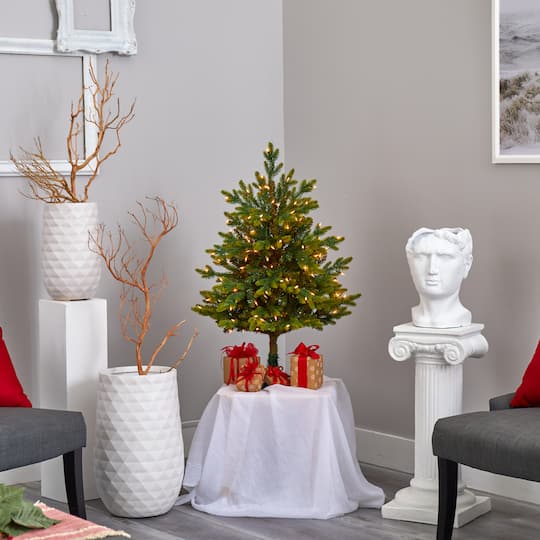3ft. Pre-Lit North Carolina Fir Artificial Christmas Tree with Clear LED Lights